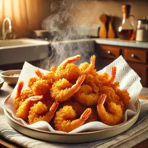 Serve and Enjoy the crispy Shrimp