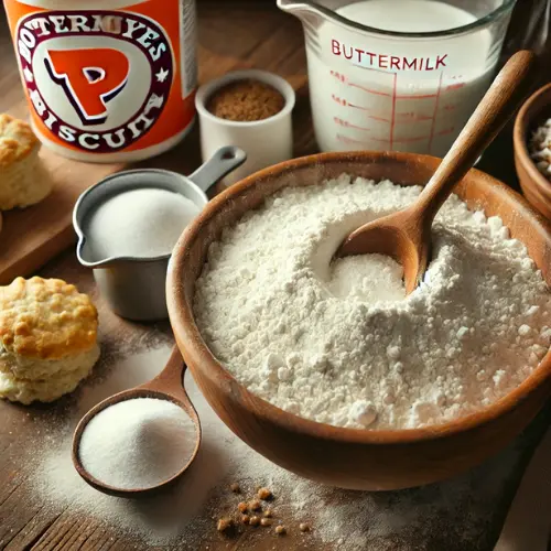 Mixing the Dry Ingredients in the Popeyes Biscuit Recipe