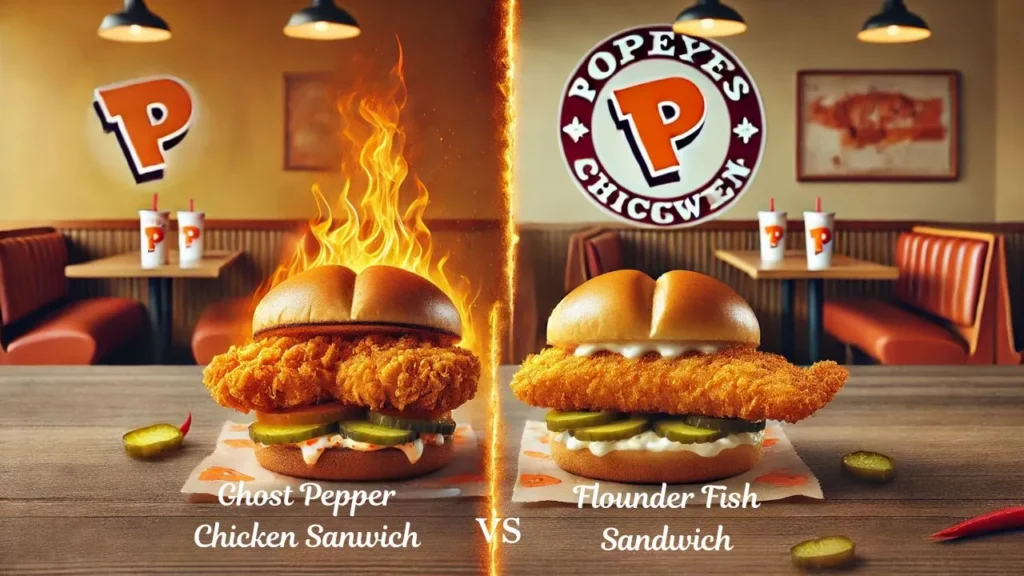 Popeyes Ghost Pepper Chicken Sandwich vs. Flounder Fish Sandwich