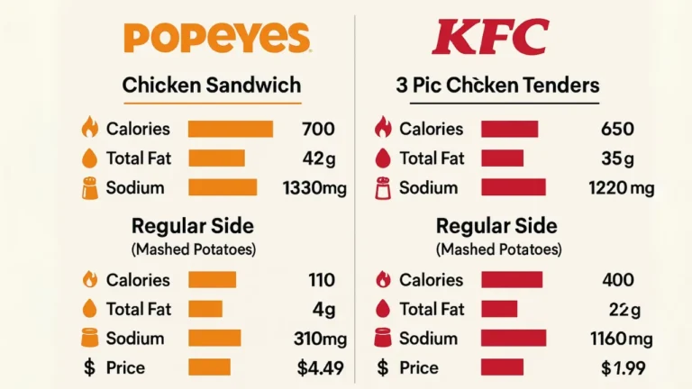 Popeyes vs. KFC: Which Has the Best Bone-In Fried Chicken? 3 Popeyes vs KFC nutrition comparison